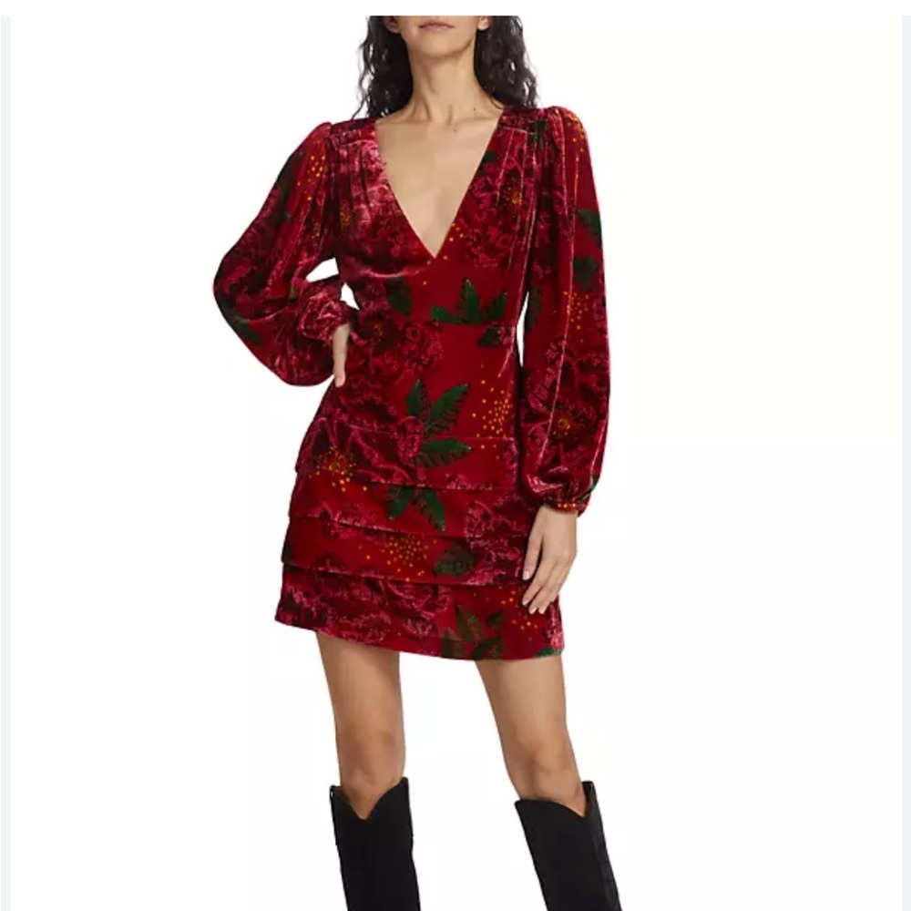 Farm Rio Velvet Flowers minidress